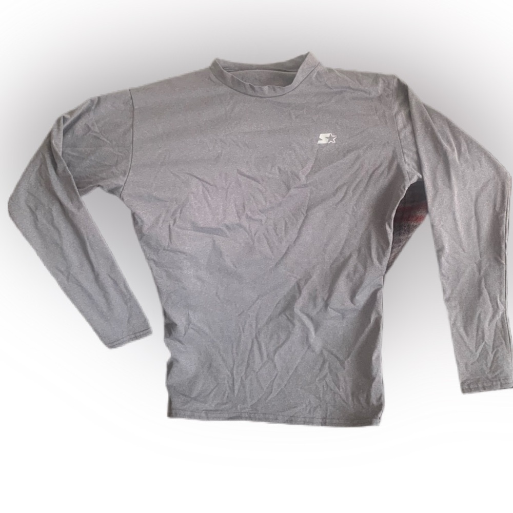 Pre Owned Women's Starter Dri Star Long Sleeve Tee Lg Gray Activewear Stylish